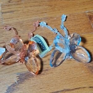 Two Dangling Butterfly Christmas Ornaments